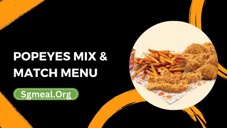 Popeyes Mix & Match Menu Prices In Singapore