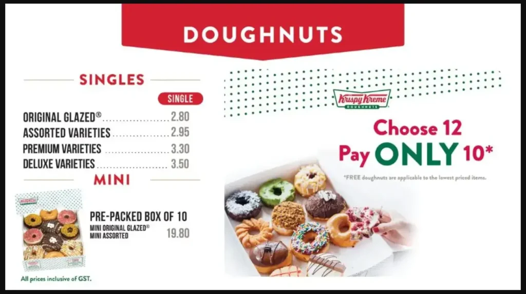 Krispy Kreme Delux Doughnuts Menu Singapore Prices